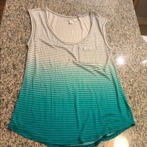 Striped dip dye rayon tank